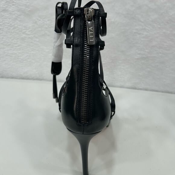 Lita by Ciara Strappy Heeled Sandal Gladiator Stiletto Black Size 40/9.5 NIB - Picture 5 of 13